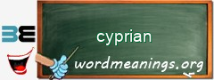 WordMeaning blackboard for cyprian